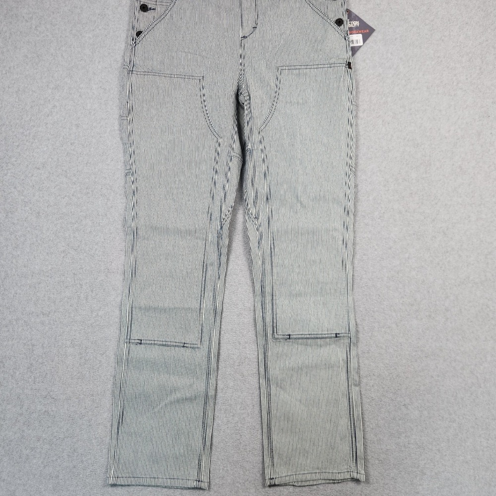 Dovetail Workwear Freshly Overalls 8/32 Indigo Stripe Stretch Denim Double Knee - Picture 2 of 15